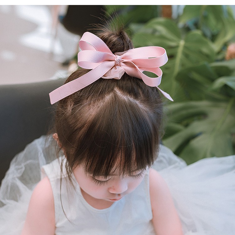 Dây Cột Tóc Dải Nơ Ruy Băng Dài Cho Bé - Scrunchies Đính Nơ