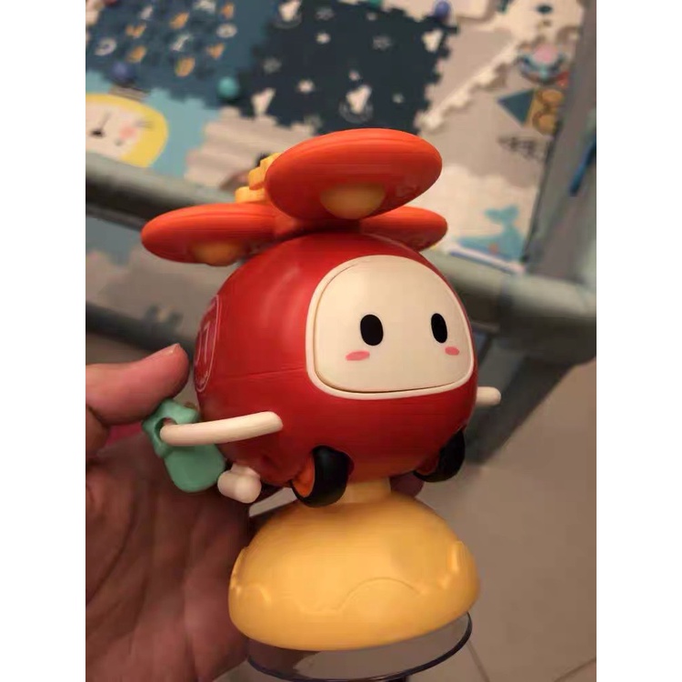 Đồ chơi con quay spiner dính bàn ăn có bánh xe chạy đà cho bé mẫu máy bay