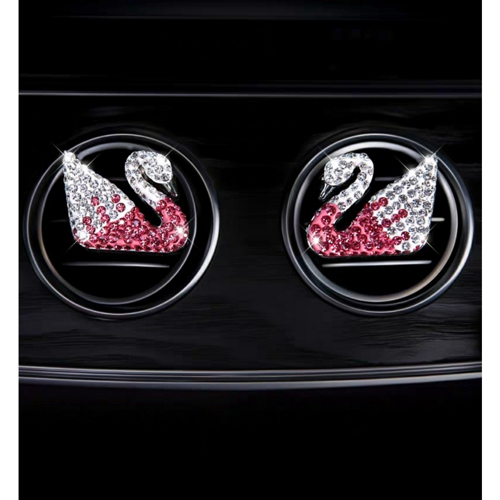 Nước Hoa Ô Tô Cài Cửa Gió Hình Thiên Nga Đính Đá Xinh Xắn