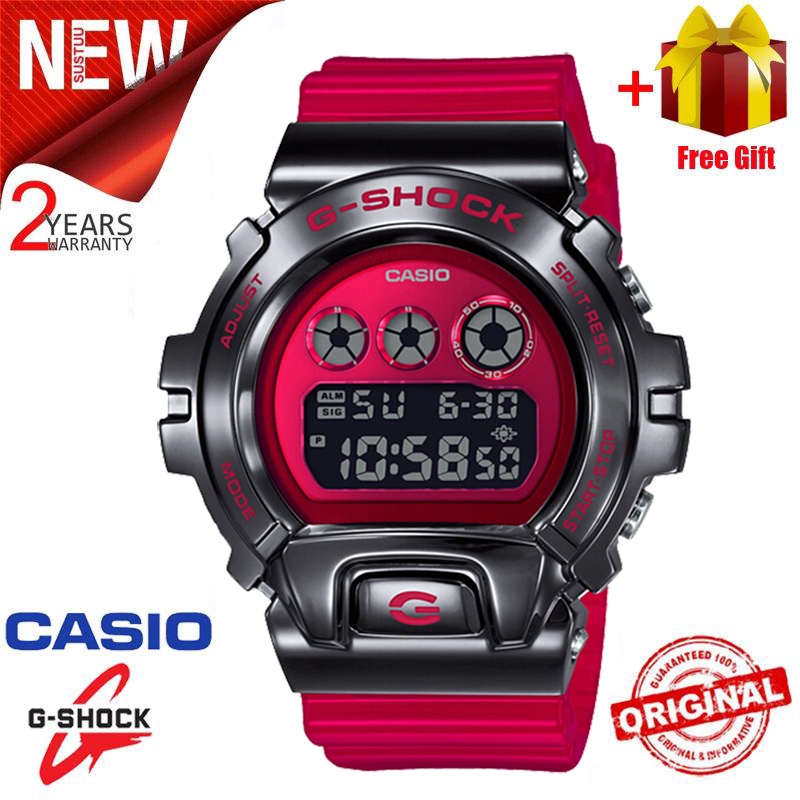 Đồng hồ thể thao nam Casio G Shock GM6900 ban đầu Hiển thị thời gian kép 200M Chống nước chống va đập Giờ thế giới LED đồng hồ thể thao ánh sáng xe hơi