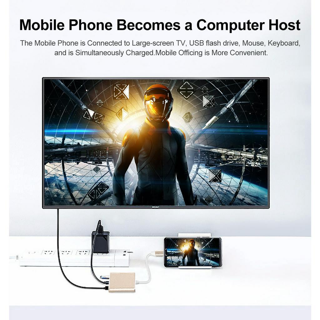Đế Sạc Chuyển Đổi Cổng Type-C Sang HDMI PD USB Cho Mac OS Windows Android
