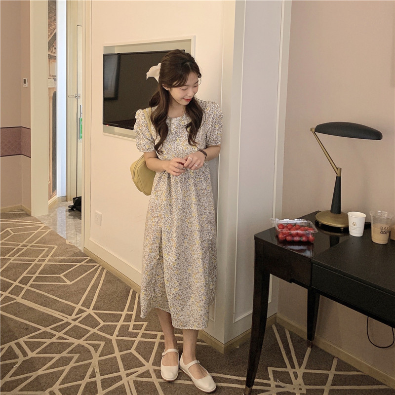 Đầm Hoa Tay Phồng Phong Cách Hàn Quốc 42981