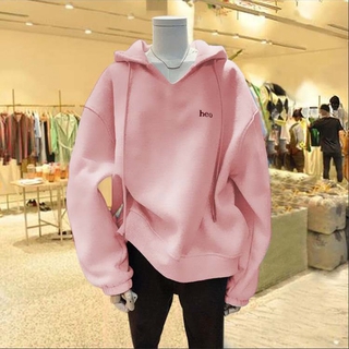 Kii Wii Áo hoodie tay dài mỏng dáng rộng phong cách mùa thu cho nữ