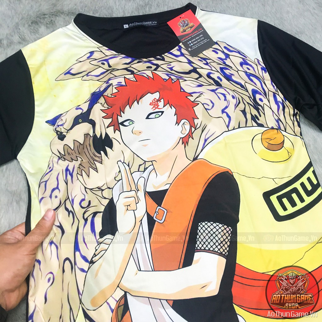 Áo thun Naruto 3D Đen, Gaara, Sasuke Retsude, áo phông Anime Manga có size bé cho trẻ em mới nhất (Shop AoThunGame
