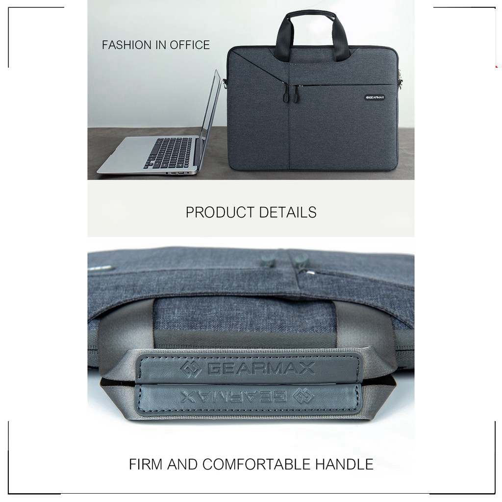 [HOT TREND ]Túi đeo GearMax (full size) 11- 16inch cho Macbook - Laptop kiểu dáng công sở ( Màu đen)