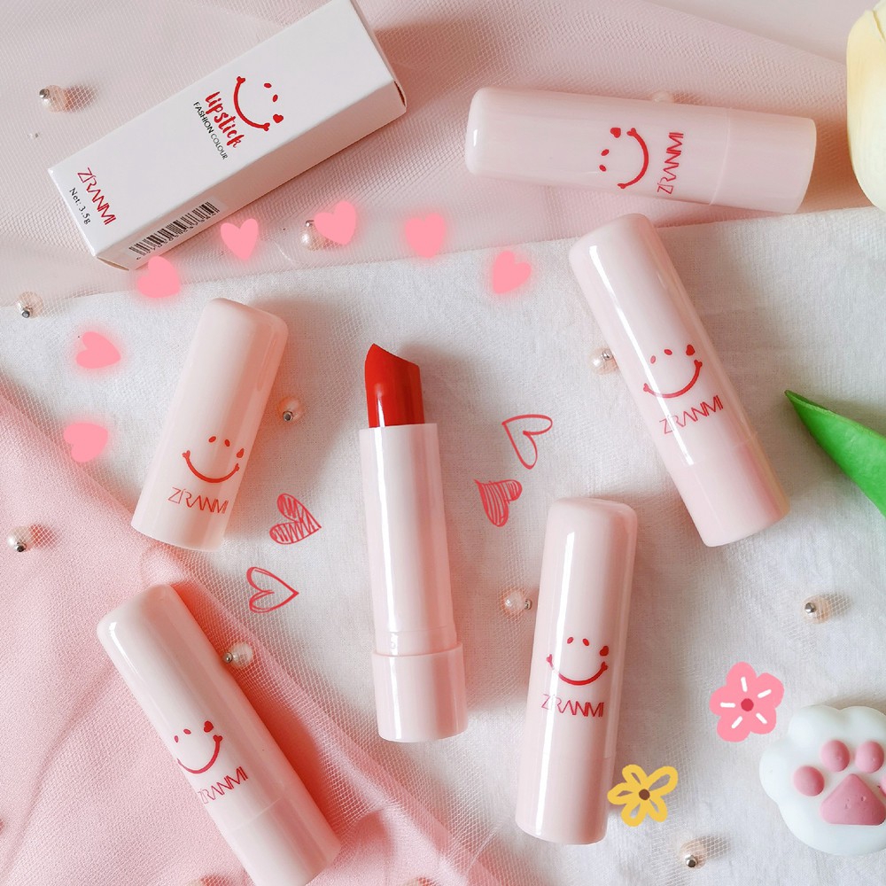 Son màu lì nhung lâu trôi vỏ hình mặt cười xinh xắn