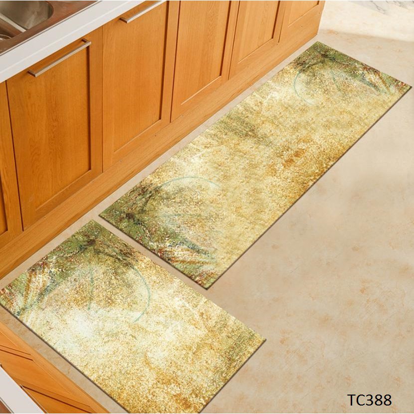 Bộ 2 Thảm Bếp 40x60cm và 40x120cm, Thảm Nỉ Dày Dặn Chống Trơn Trượt