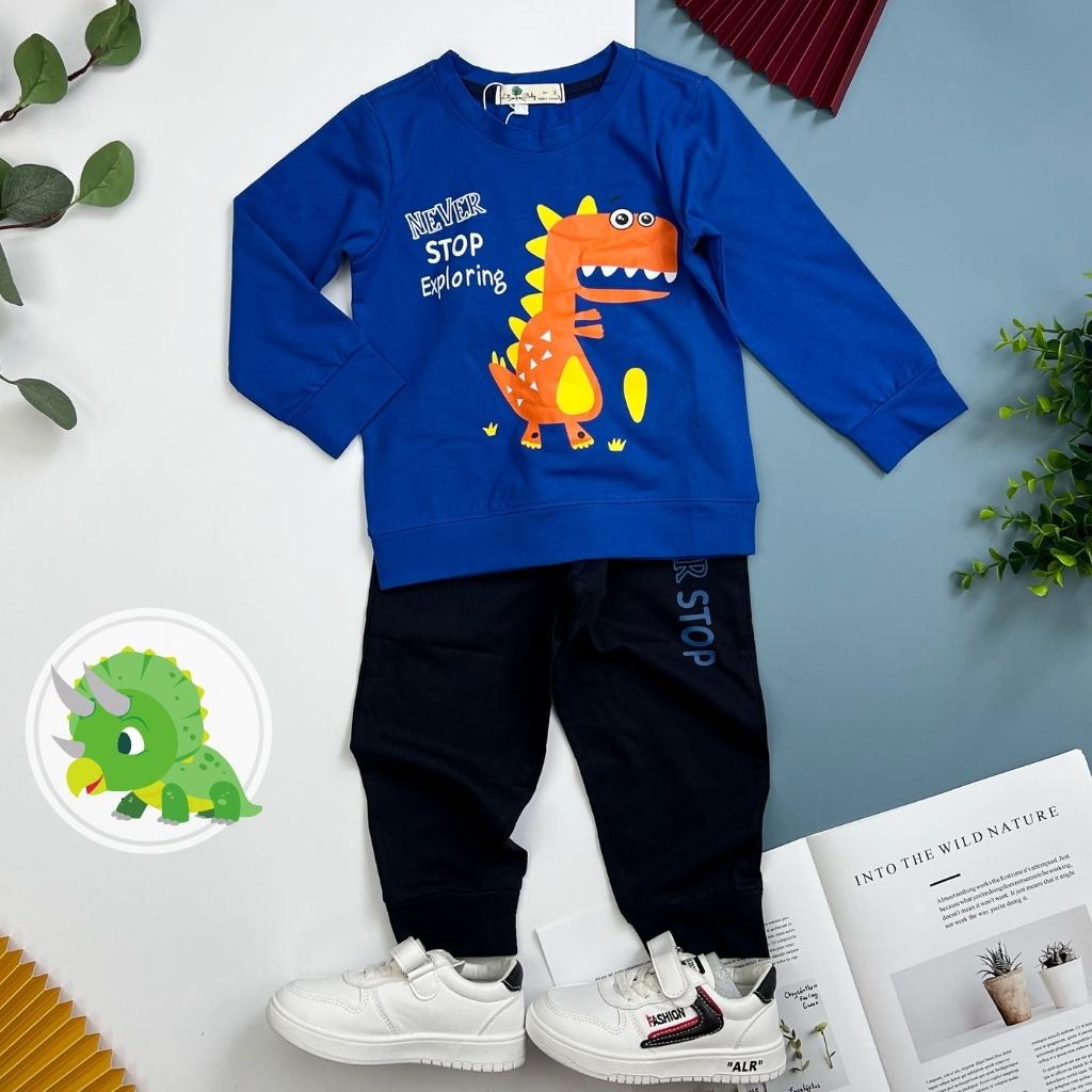Bộ thu đông bé trai, đồ bộ bé trai, chất cotton mềm mát, size 2-8 - SUNKIDS