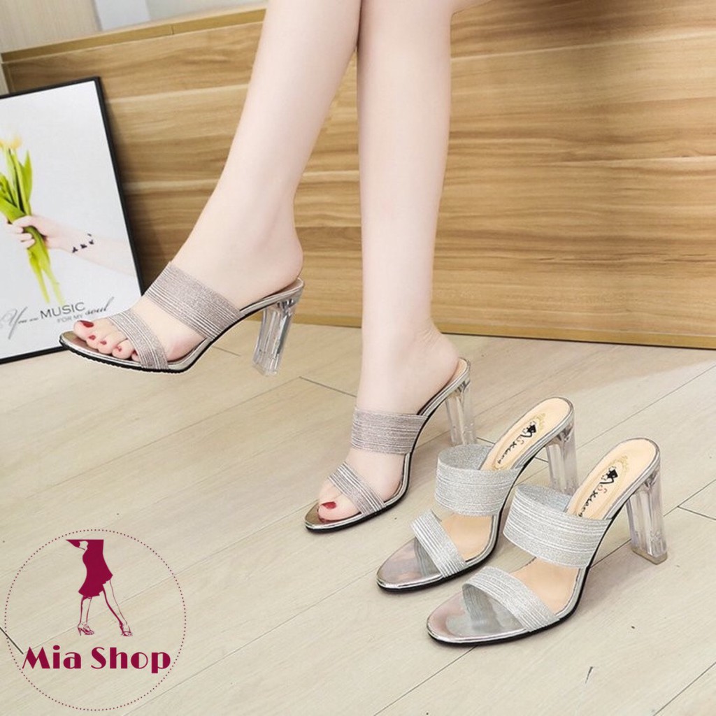 Dép Cao Gót Quai Ánh Thời Trang