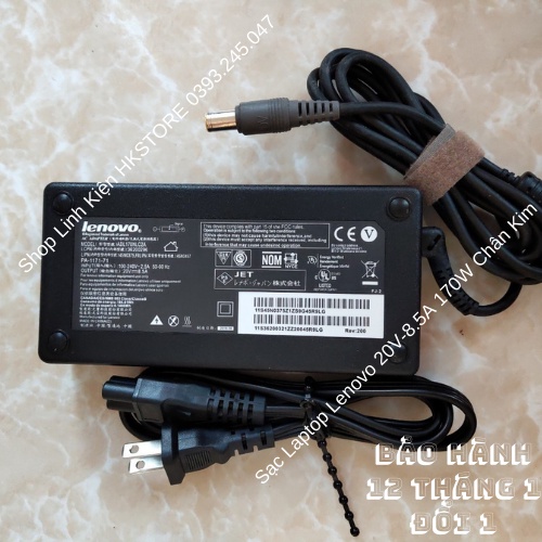 Sạc Laptop Lenovo 20V-8.5A 170W chân Kim dùng cho Lenovo W520 W530 W540 W541 T440p W541 L540 L440