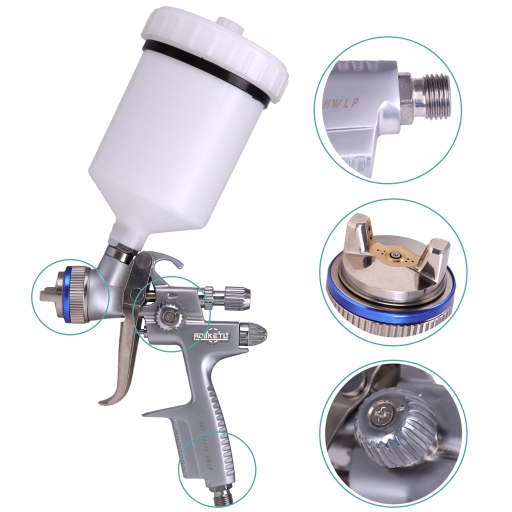 Súng phun sơn 1.3mm HVLP 600ml chuyên nghiệp tiện dụng chất lượng cao