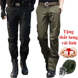 [Tiết kiệm 50k/mua lẻ] Combo 2 quần kaki túi hộp nam lính Mỹ cực ngầu  + Tặng thắt lưng vải
