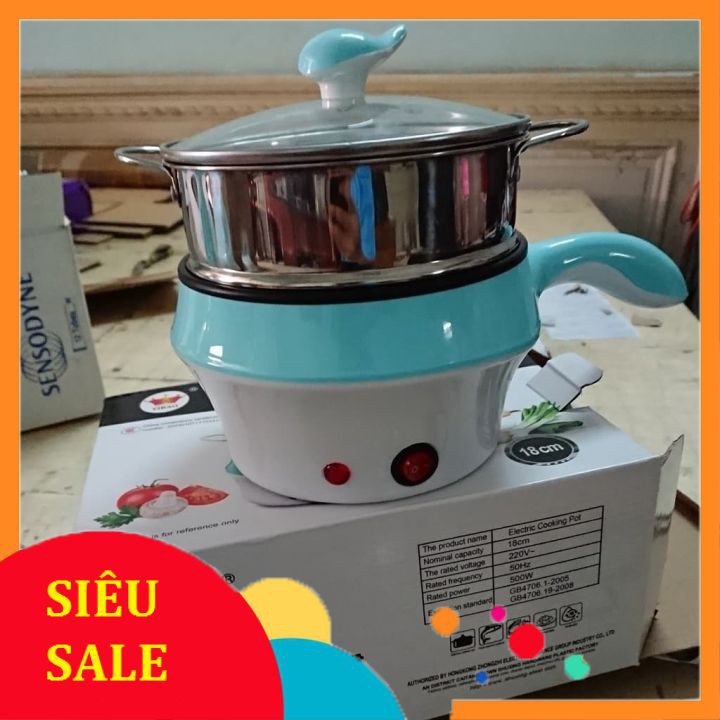 💥HÀNG XỊN💥 Nồi Điện Mini Hai Tầng Đa Năng Tặng Kèm Khay Hấp có thể Chiên, Xào, Nấu ăn, nấu cơm, nấu lẩu mini | BigBuy360 - bigbuy360.vn