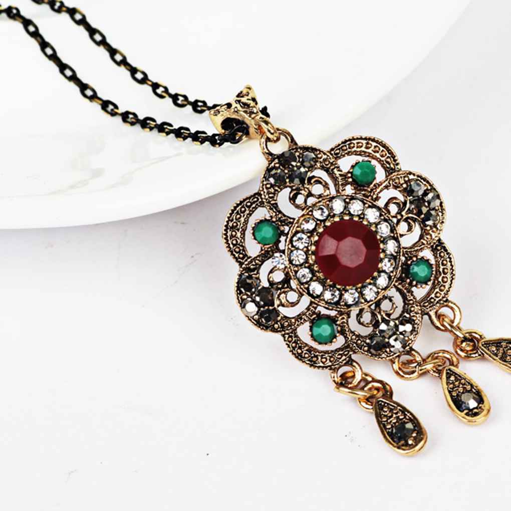 Bộ Dây Chuyền+Bông Tai Tua Rua Phong Cách Bohemian