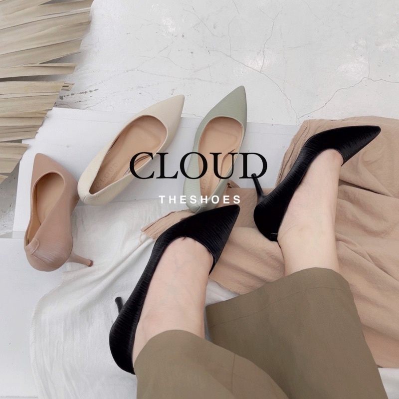 Giày cao gót 6cm bít mũi nhọn da lutin – Cloud The Shoes