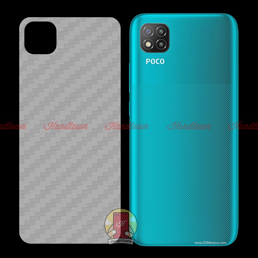 Miếng Dán Lưng Cacbon Xiaomi Poco C3 pocoC3 Không Full Viền Bảo Vệ Mặt Lưng Máy Khỏi Bụi Bẩn Chống Trầy Xước Va Đập
