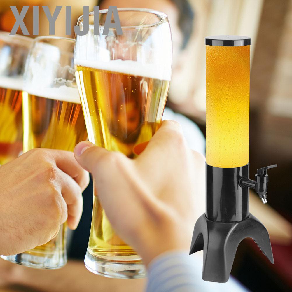 Xiyijia 1.5L Three-legged Clear Beer Tower Beverage Dispenser for Parties Home Bar Accessories