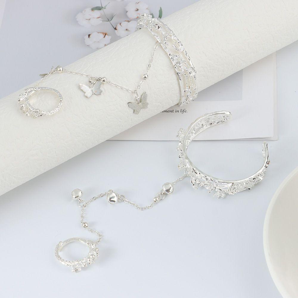 EUTUS Vòng Tay Phối Chuông Hình Bướm Phong Cách Trung Hoa Cổ Điển Xinh Xắn Dành Cho Nữ
