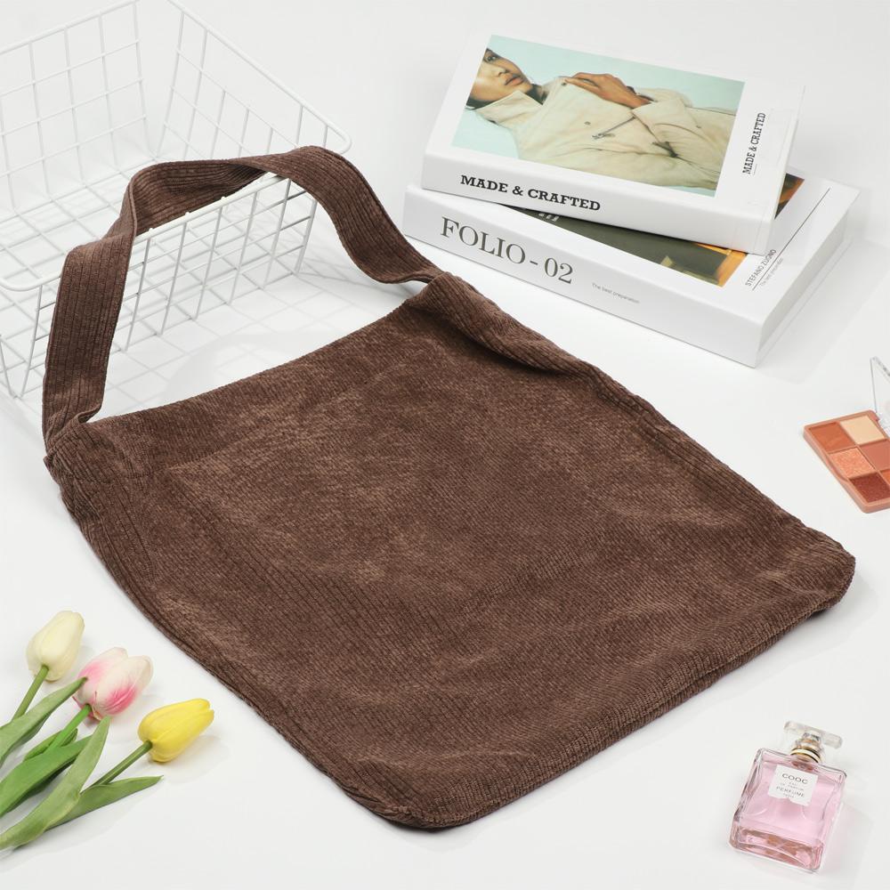 Túi Xách Tay Đeo Vai Dung Tích Lớn Bằng Vải Nhung Kẻ