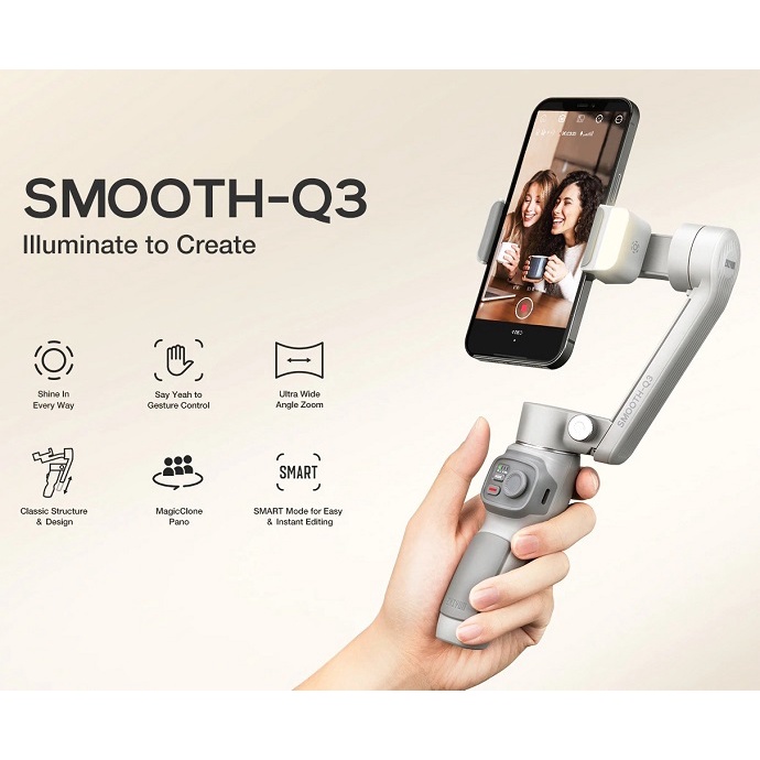 ZHIYUN SMOOTH Q3 GIMBAL- HÀNG CHÍNH HÃNG - Tay cầm chống rung dành cho Điện thoại
