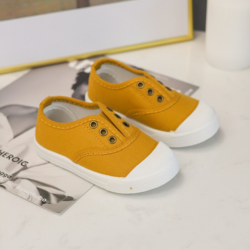 Giày vải canvas màu trơn kiểu mùa thu năng động dễ thương cho bé 2020