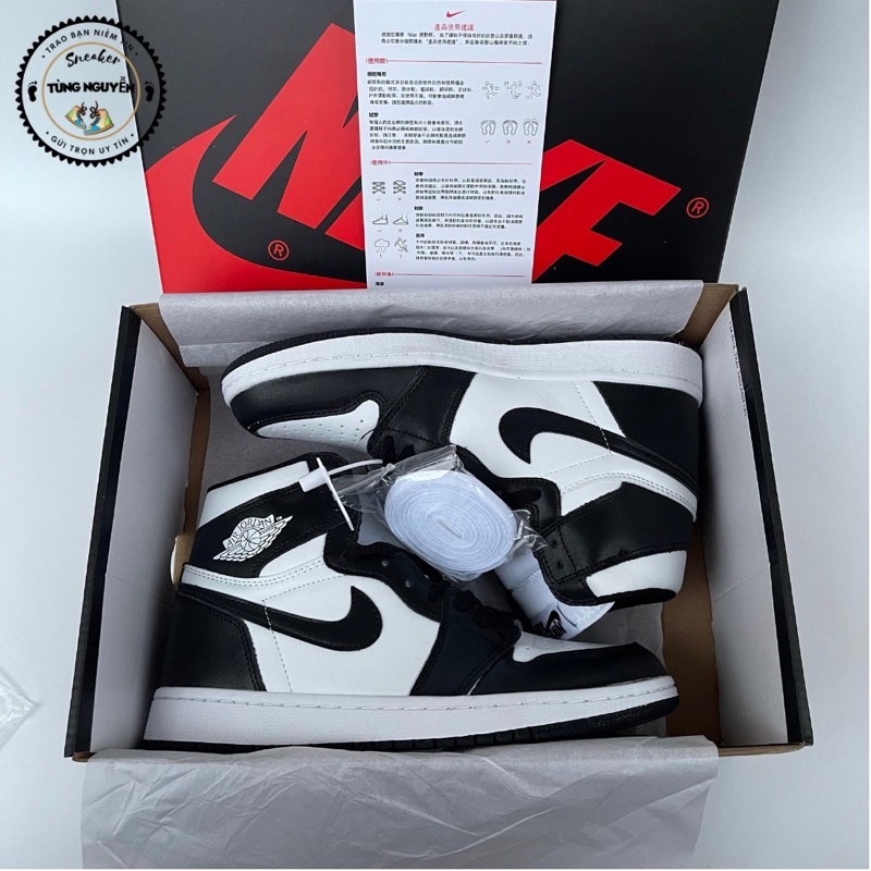 Jd panda đen trắng hàng cao cấp, giày thể thao sneaker nam nữ, da nhăn lót khâu