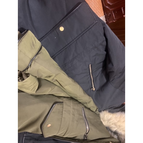 Áo parka zara hàng aut màu rêu