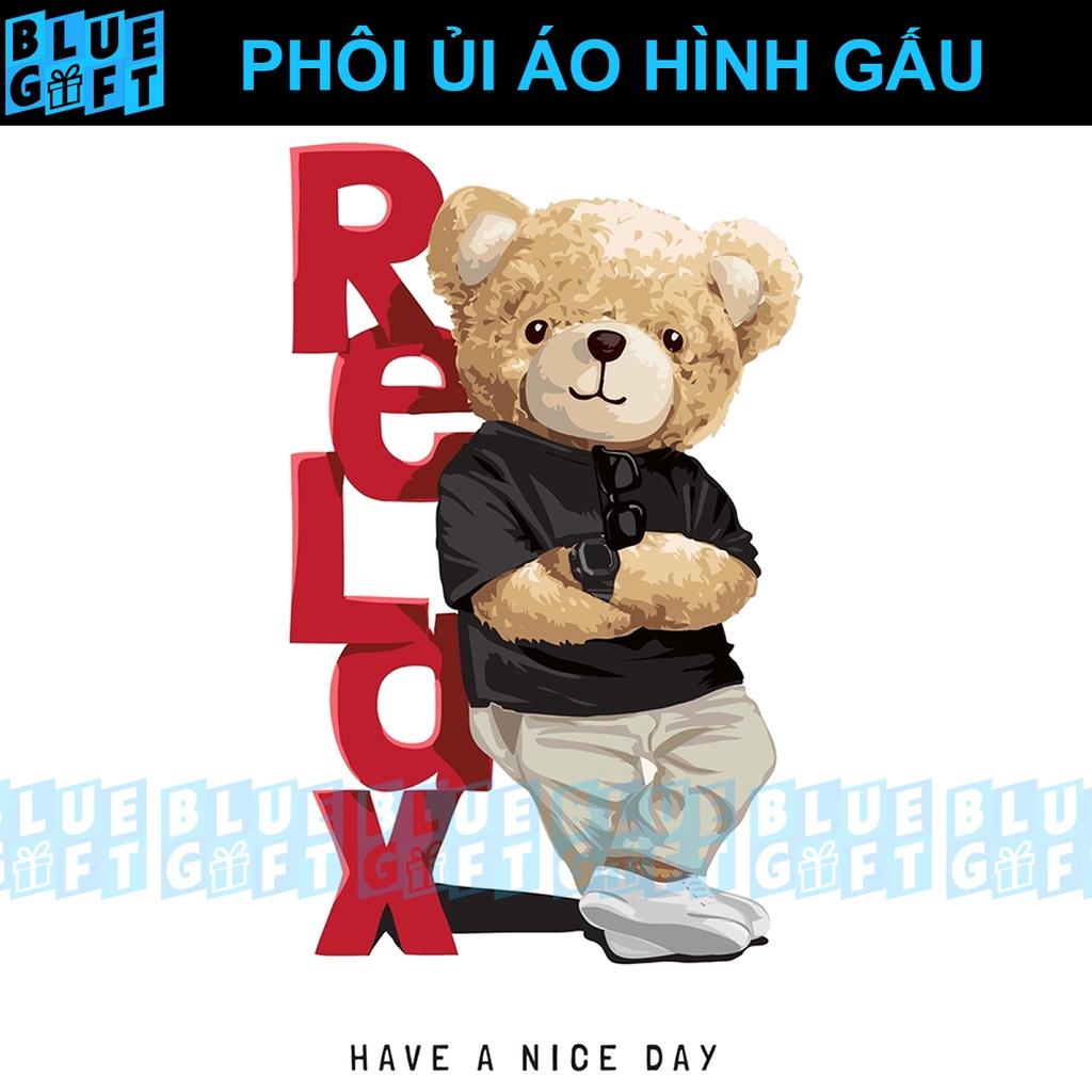 Có In Theo Yêu Cầu, Hình Ủi Gấu G1 - Blue Gift