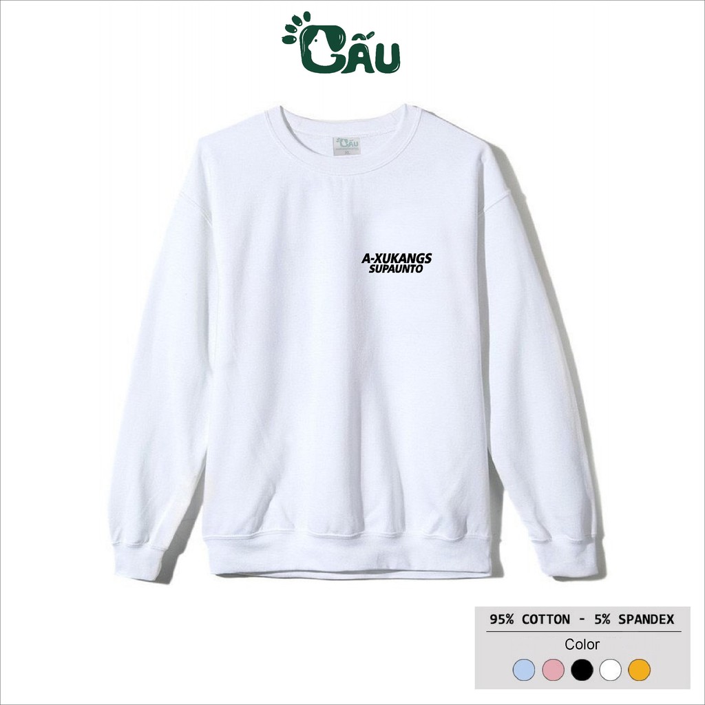 Áo sweater GẤU 194 vải thu đông co dãn, dày dặn mềm mịn form rộng phong cách Unisex -  A-XUKANGS