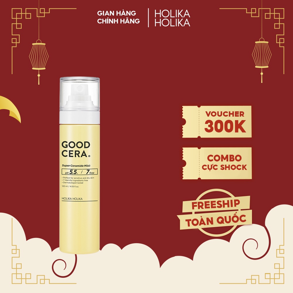 Xịt Khoáng Hàn Quốc Holika Holika Good Cera Super Ceramide cấp ẩm cân bằng pH bảo vệ da mịn màng 120ml