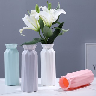 LỌ HOA NHỰA MÚI KHẾ PHONG CÁCH BẮC ÂU - Hoa giả - Tặng dây nơ trang trí đẹp