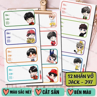 Nhãn Vở Thần Tượng Jack J97 Chibi 🌈𝑭𝒓𝒆𝒆𝒔𝒉𝒊𝒑 Sticker Cute Trang Trí Sổ, Decal nhãn tập dễ thương