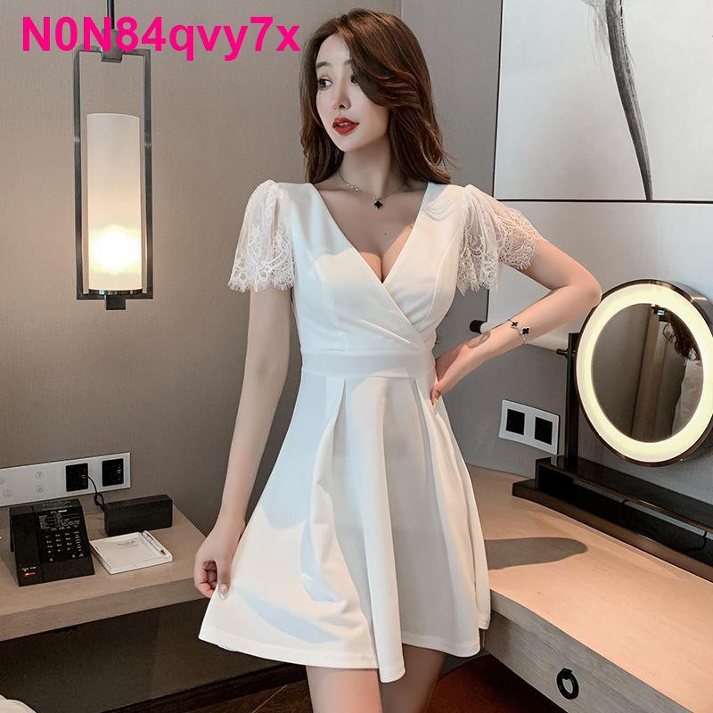 Hộp đêm của phụ nữ sexy váy bó sát người mảnh mai thấp dây quây quầy bar quần áo làm việc ban a-line thời trang m