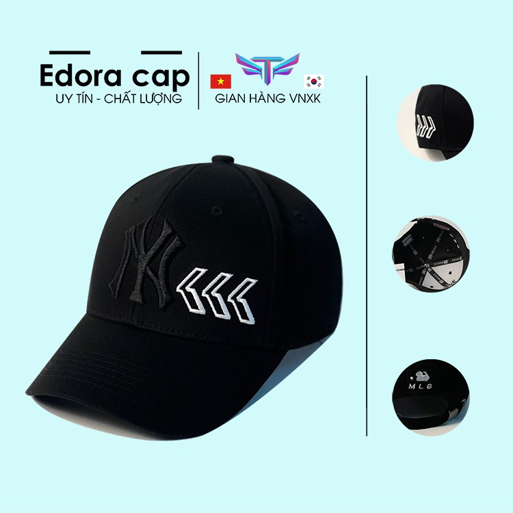 Nón kết Mũ lưỡi trai NY đen logo đen mũi tên, full hộp, full size