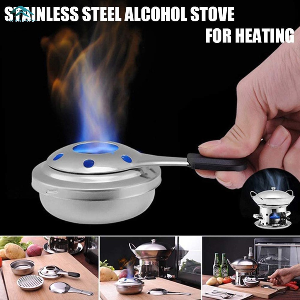 Bếp Cồn Mini Bằng Thép Không Gỉ Tiện Dụng Cho Nấu Ăn