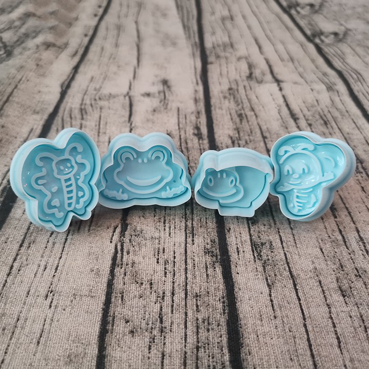 HCM - Bộ 4 khuôn nhấn hình Côn trùng Ong Bướm Ếch CA30 làm bánh quy, cắt fondant