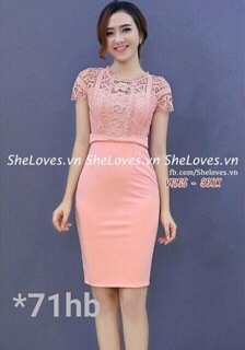 Đầm body kt phối ren