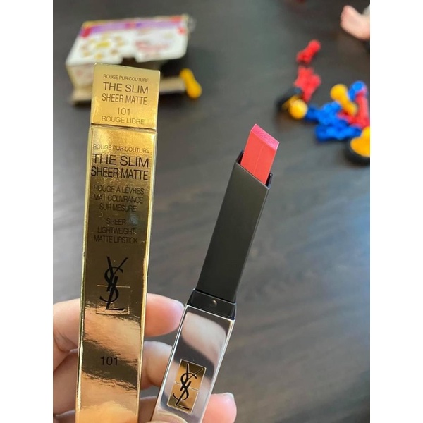 Son YSL Slim 101 Rouge Libre Màu Đỏ Tươi ánh hồng