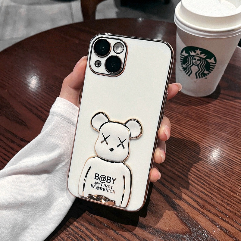 Ốp Điện Thoại Chống Sốc In Hình Gấu 3D Cho iPhone 6 6s plus 7 plus 8 plus xs max xr 11 pro max 12 pro max 13 pro max
