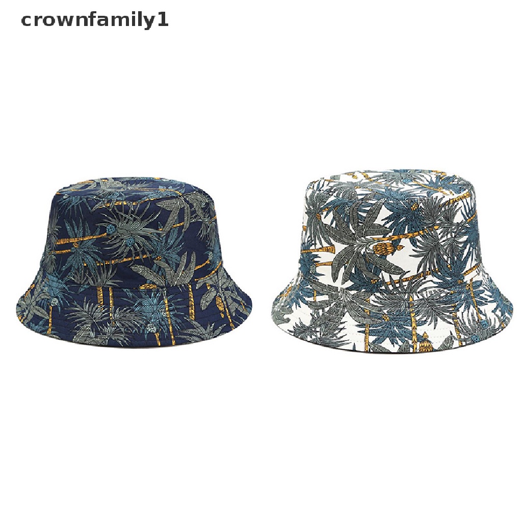 [crownfamily1] Mũ Bucket Hai Mặt Họa Tiết Hoạt Hình Graffiti Thời Trang Chống Nắng Đi Du Lịch Dành Cho Nam Và Nữ