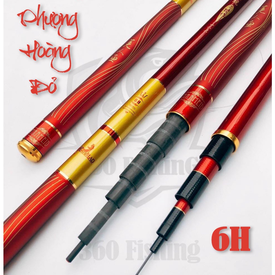 Cần Câu Đài 6H Phượng Hoàng Đỏ Phân Bổ Lực 19i Cần Câu Tay Cacbon Xoắn Cao Cấp Tặng Kèm Ngọn Phụ