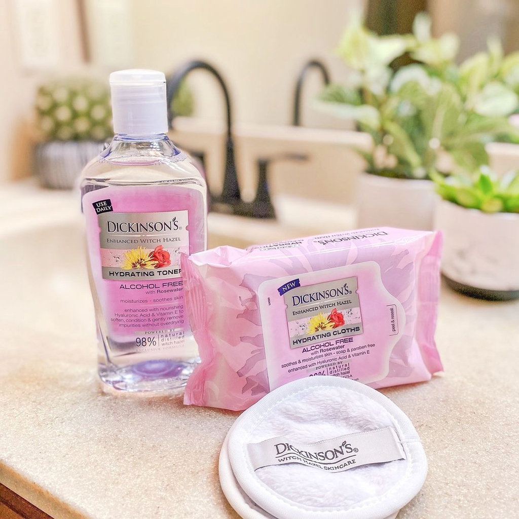 Toner Chiết Xuất Hoa Hồng Dickinson’s Enhanced Witch Hazel Hydrating Toner, Không Chứa Cồn, Dưỡng Ẩm Da