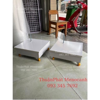Bục gỗ manocanh đứng có bánh xe