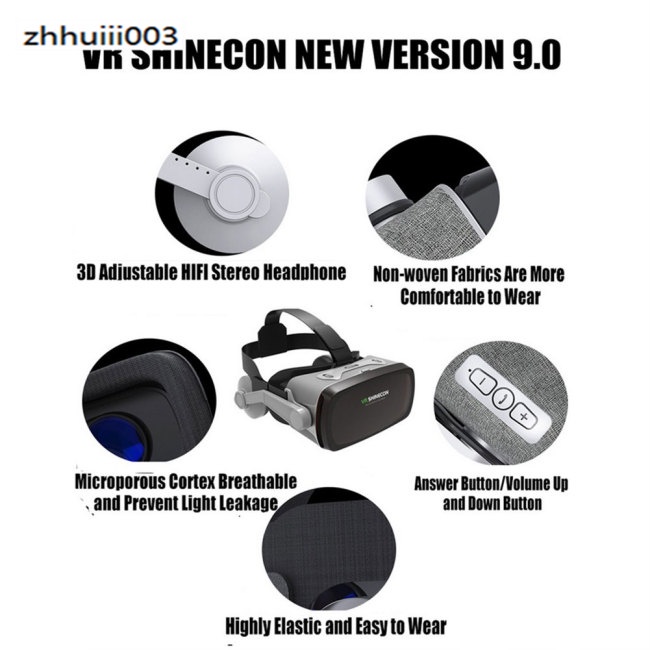 Kính Thực Tế Ảo 3d ZHIHUI G07E Shinecon VR Thế Hệ Thứ 9 Bằng Vải Không Dệt