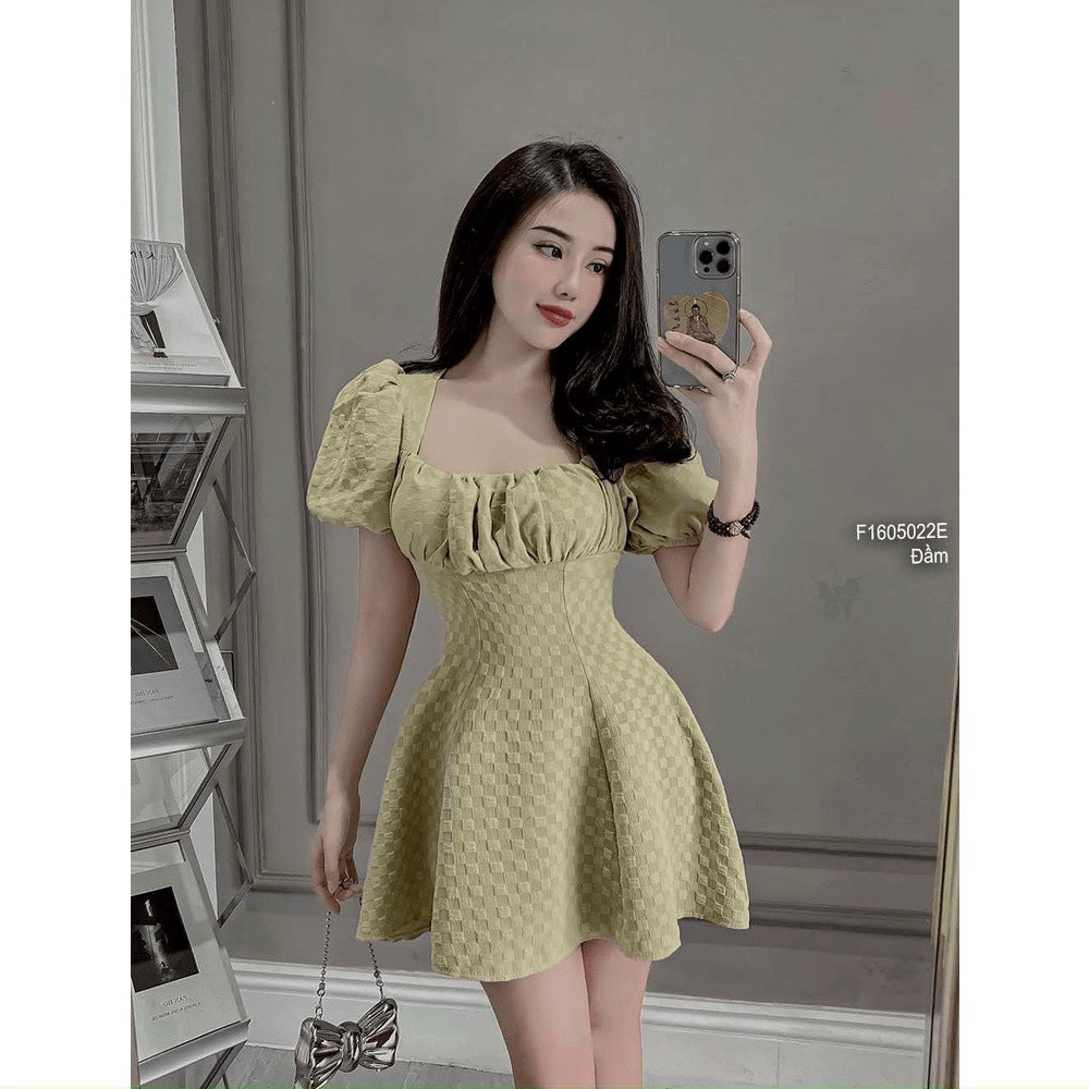 (HCM)Đầm Thun Xốp Dáng Xòe Tiểu Thư Cách Điệu Thời Trang Thiết Kế Sang Trọng Cho Các Nàng KME FASHION