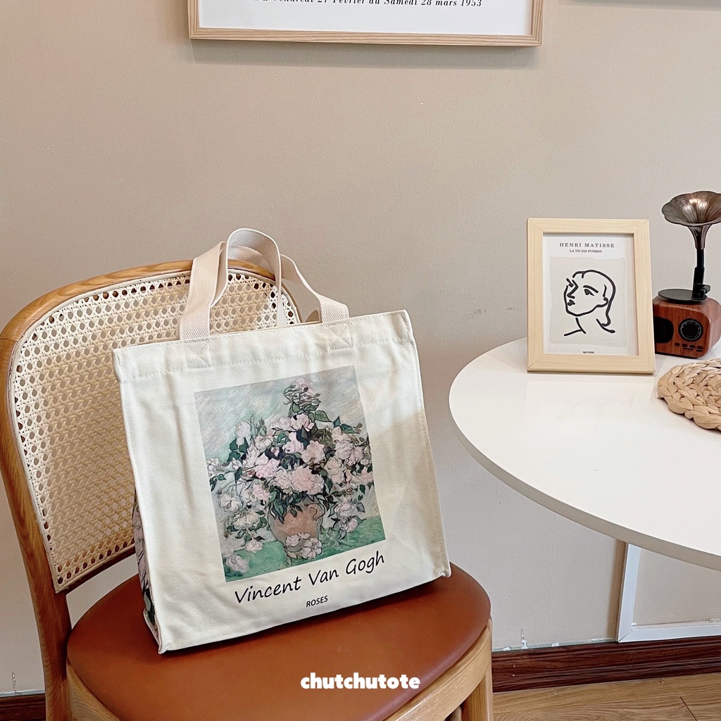 T280-281-282/ Túi vải túi tote vintage với chất liệu canvas dày dặn và khoá kéo cực kì thời trang