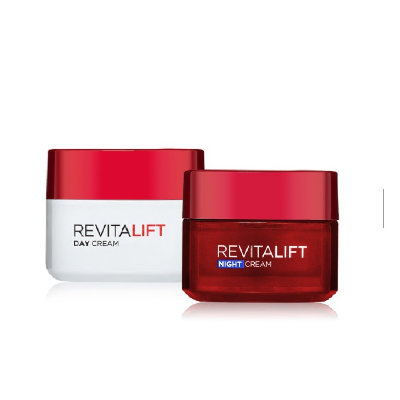 Bộ dưỡng chống lão hoá giảm nếp nhăn kem ngày và kem đêm L'Oreal Paris Revitalift 50ml x 2 - Pháp Chính Hãng