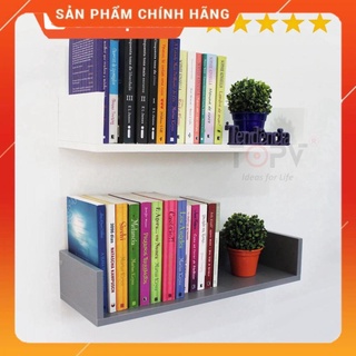 Kệ sách treo tường kiêm kệ decor chữ U TopV giá sách gỗ tủ để đựng đỡ kê vở cho bé nhỏ mini giá rẻ trắng Giá kệ xinh