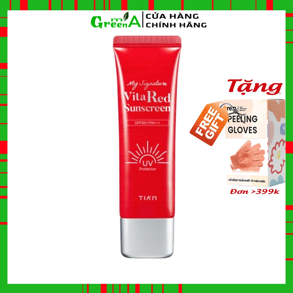 Kem Chống Nắng Tiam Dưỡng Trắng Giảm Thâm Tiam Signature Vita Red Sunscreen Tia'm SPF50+/PA+++ 50ml