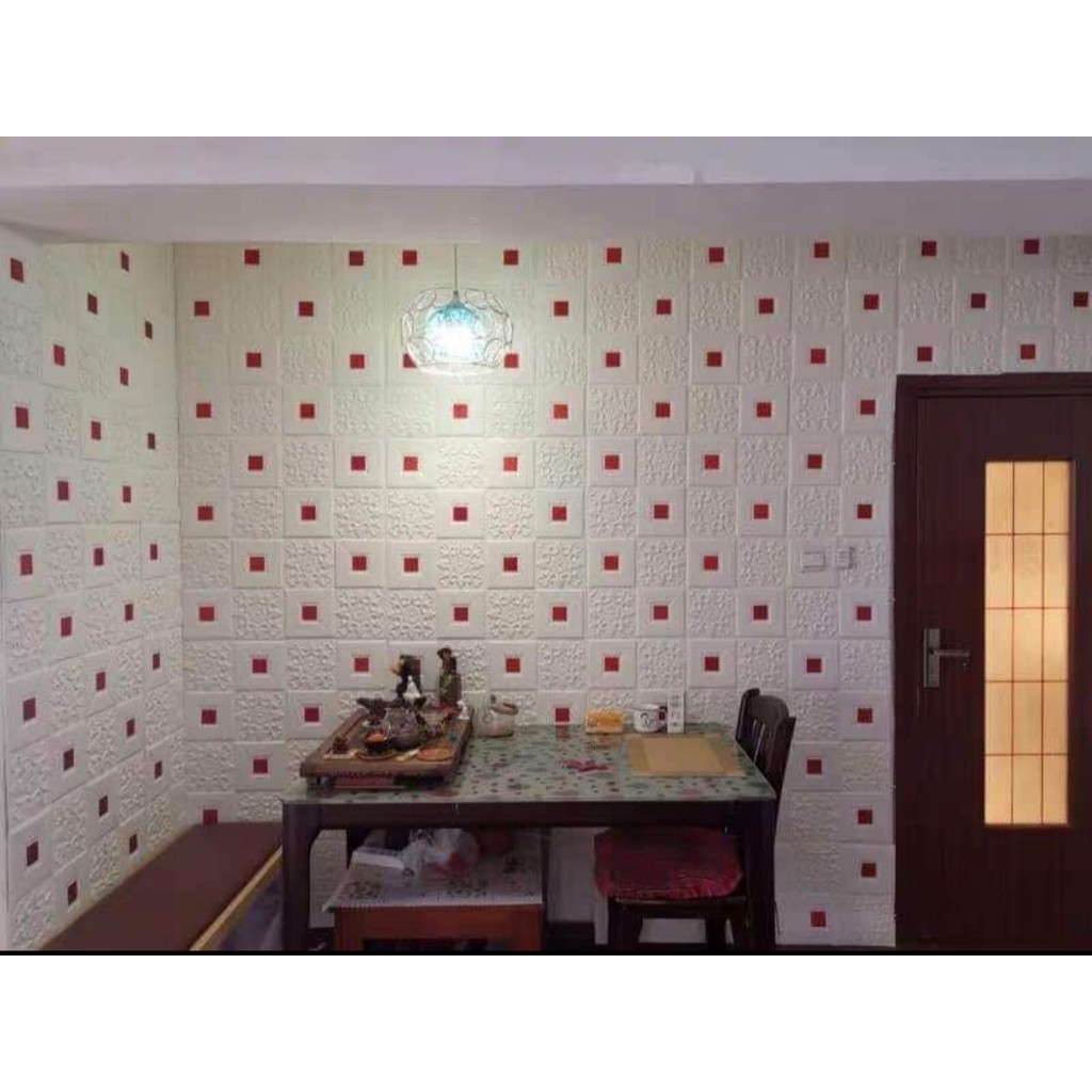 [LOẠI 1 DÀY 5MM] 🌈XỐP DÁN TƯỜNG HOA VĂN KIM TUYẾN LẤP LÁNH KHỔ 70X70CM- Dán tường, trần cực sang/ Chống nóng, chống thấm | BigBuy360 - bigbuy360.vn